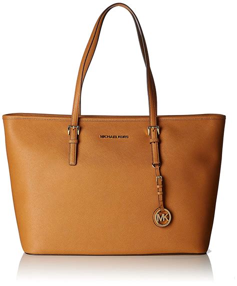 michael michael kors jet set travel medium top-zip tote bag|michael kors saffiano tote bag.